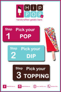 HipPOPs fun & interactive 3-Step process to customize each gelato & sorbet POP